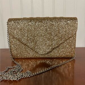 Gold Glitter Clutch Bag
